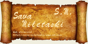 Sava Miletaški vizit kartica